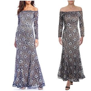 Xscape Floral Lace Off-the-Shoulder Dress 12